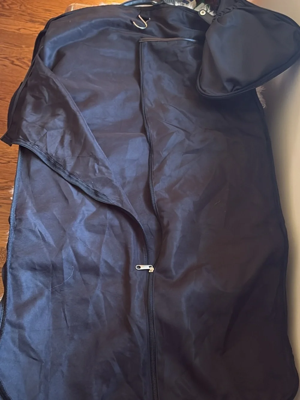 Black Travel Duffel Bag with Built In Garment Bag